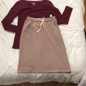 NWT Maroon Shirt and Skirt Outfit